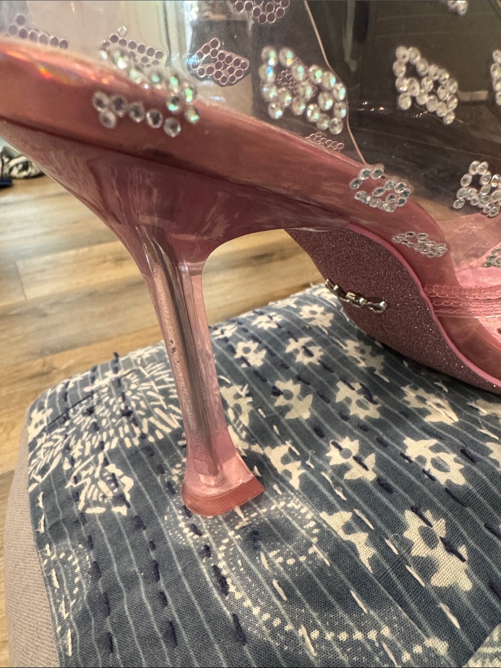 Barbie Pink Transparent Pointed-Toe High Heels with Logo Print - Picture 8 of 15